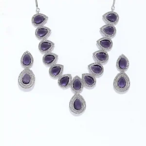 Amethyst Pear-Cut Necklace Set