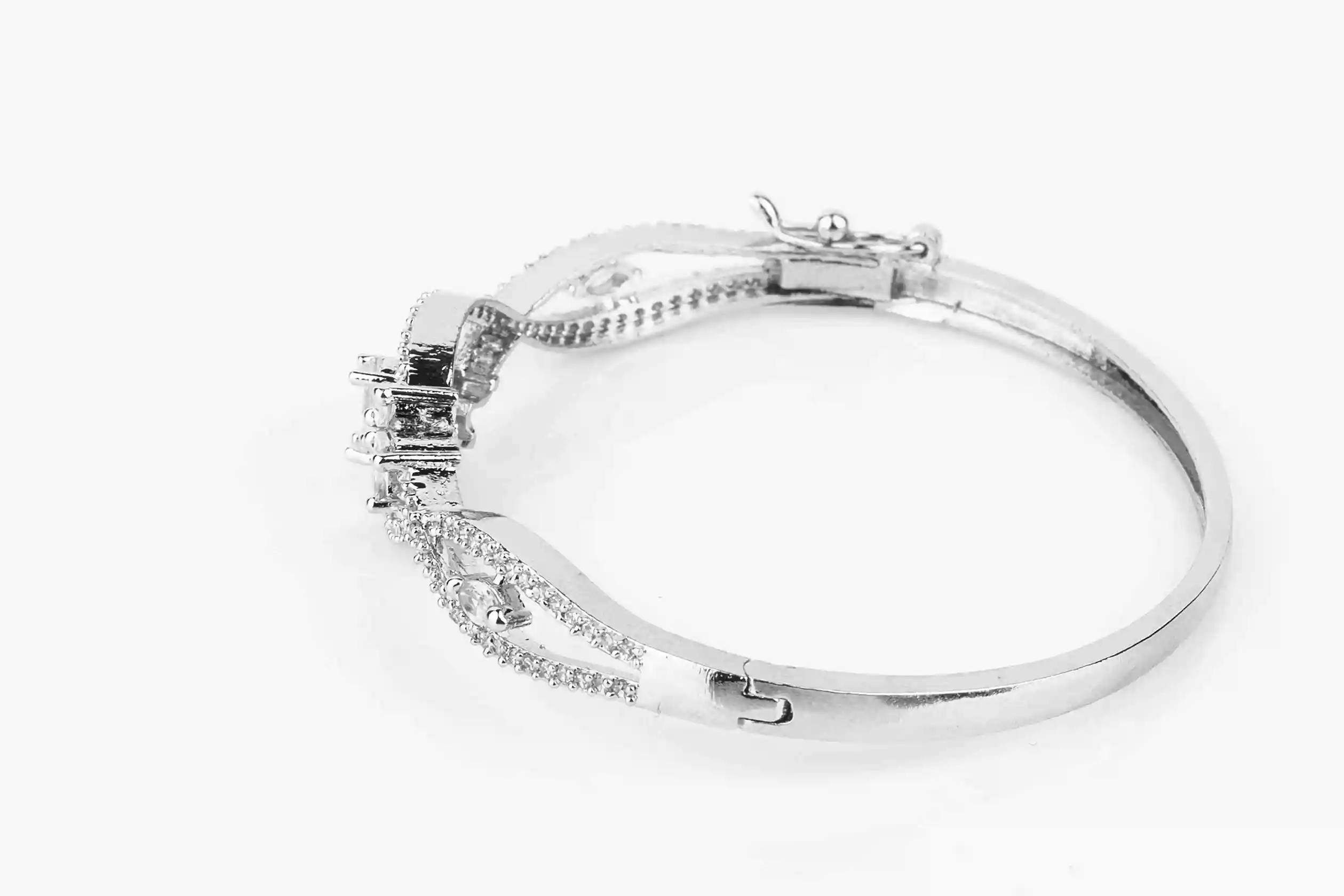 Floral Marquise Cluster Cuff Bracelet - Image 2