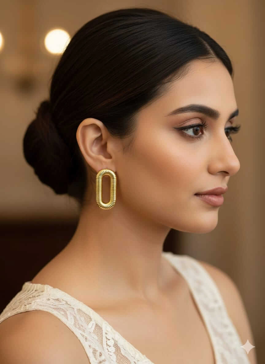 Polished Oval Hoop Earrings