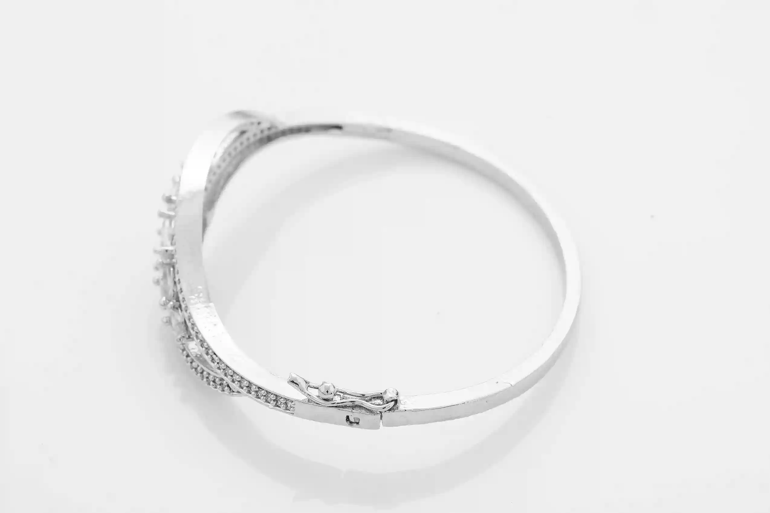 Twist Infinity Pave Cuff Bracelet with Marquise Cluster - Image 3