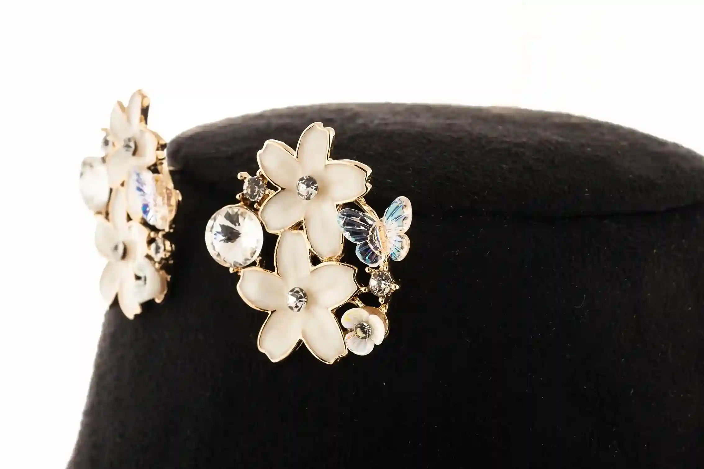 Butterfly Bloom Crystal Stud Earrings - Image 2