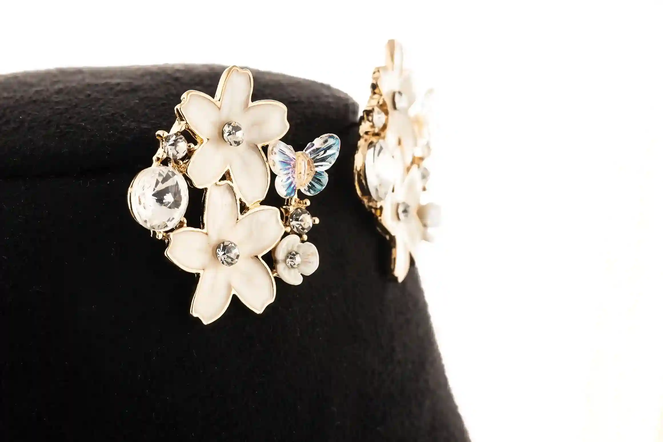 Butterfly Bloom Crystal Stud Earrings - Image 3