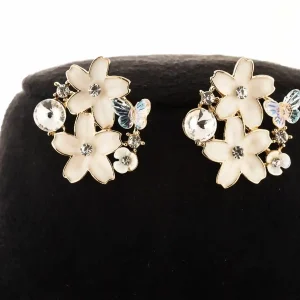 Butterfly Bloom Crystal Stud Earrings