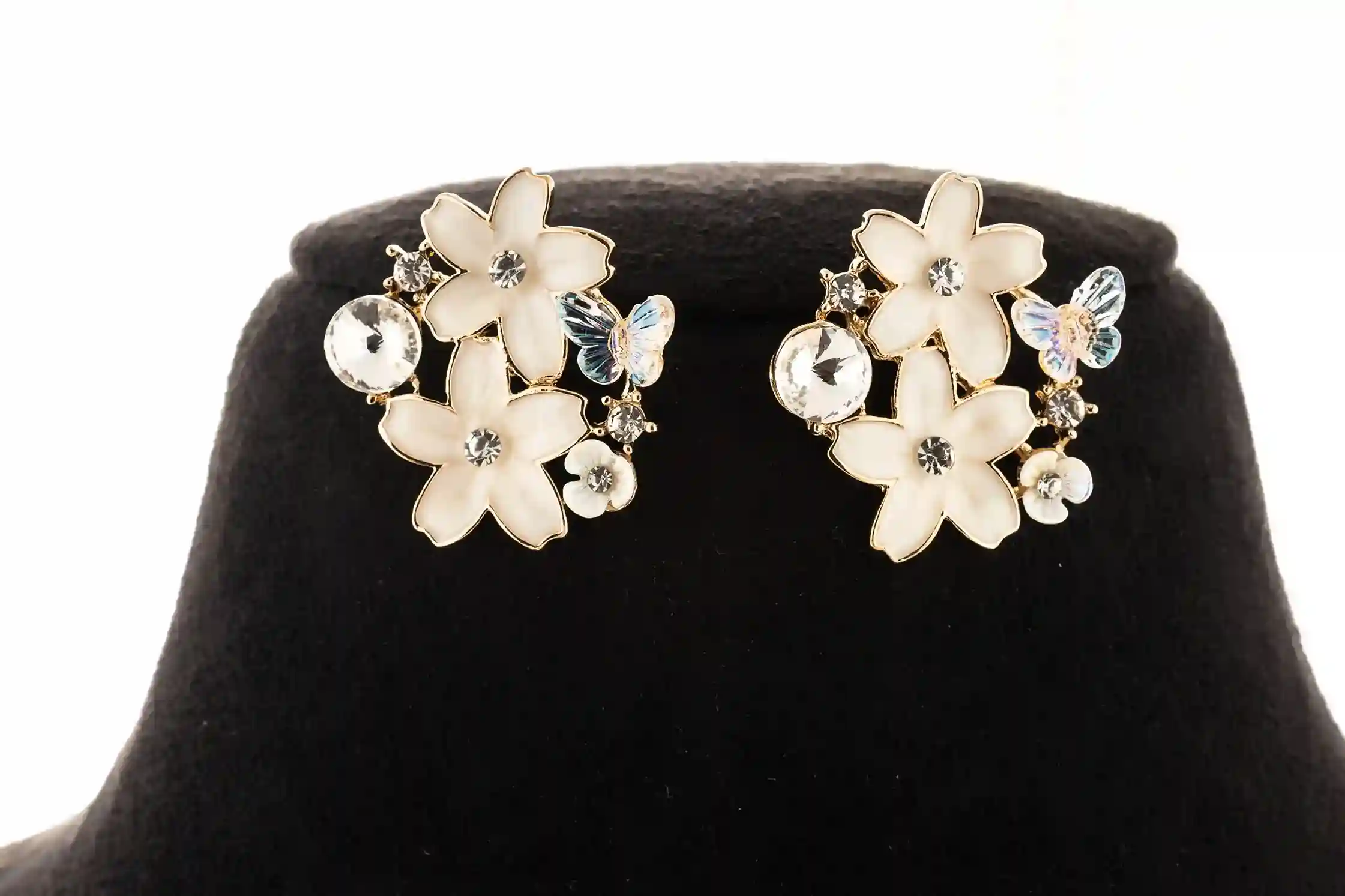 Butterfly Bloom Crystal Stud Earrings