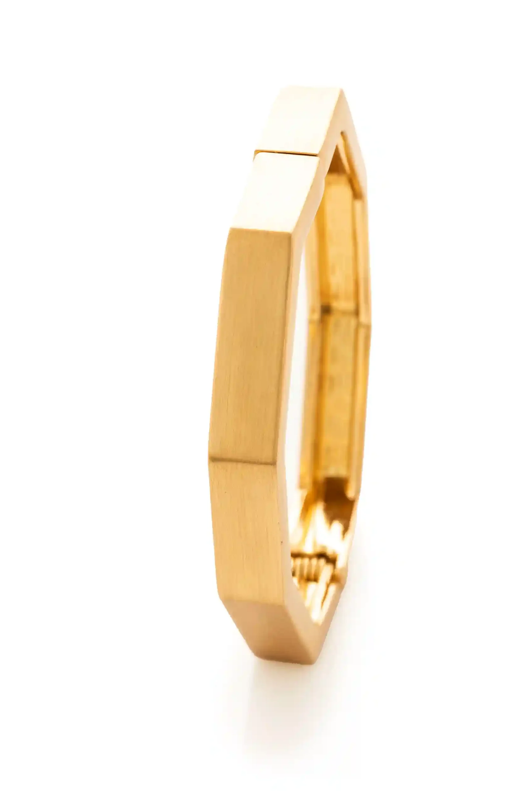 Hexagon Minimal Gold Kada Bracelet - Image 2