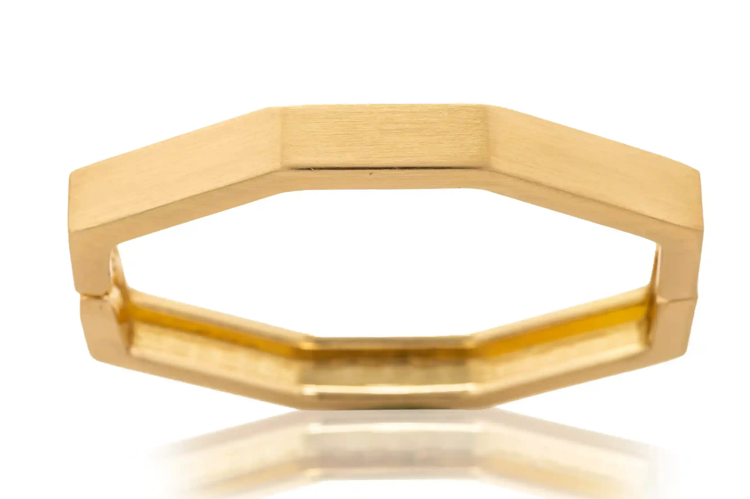 Hexagon Minimal Gold Kada Bracelet - Image 3