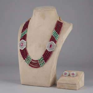 Ruby Harmony Multi-Strand Beaded Necklace Set