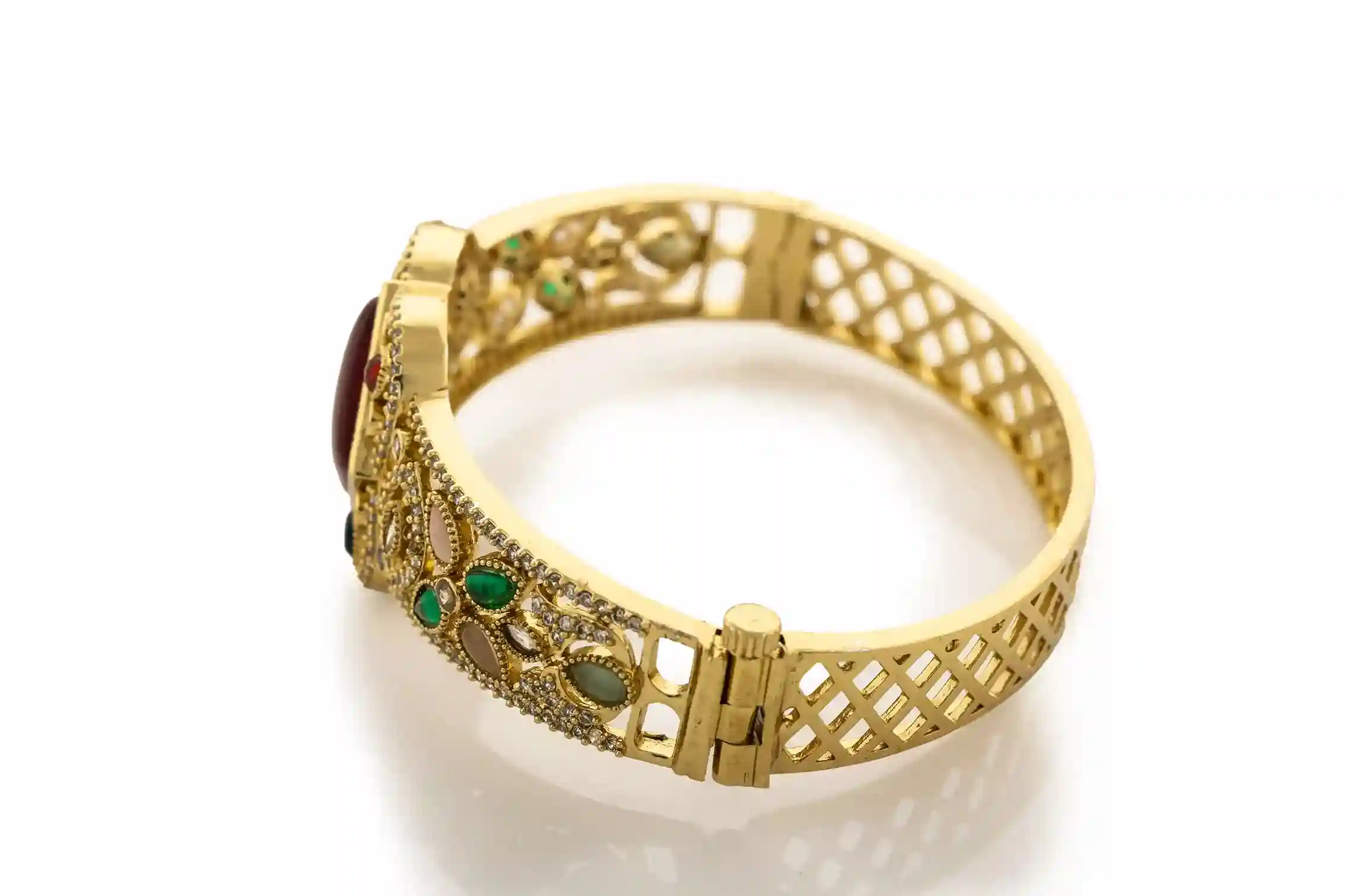 Royal Kundan Square Centre Kada Bracelet - Image 2
