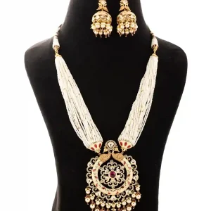 Royal Pearl Peacock Pendant Necklace Set